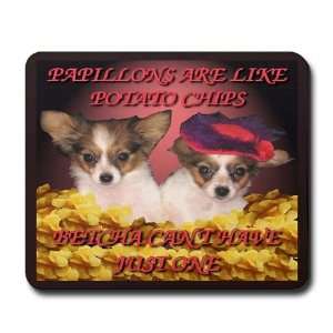 Papillon Puppies Potato Chip Mousepad by 