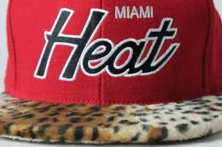 Custom Miami Heat Strapback Leopard Fabric vintage supreme tisa 