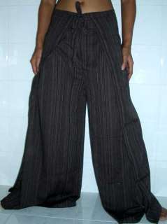 Thai Cotton Wrap Yoga Pants FREESIZE Dark Brown NWOT!  
