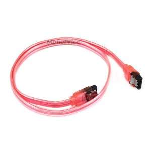  SATA2 Cables w/Locking Latch / UV RED   24 Inches 