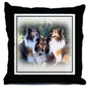  Sheltie Trio Pets Throw Pillow by 