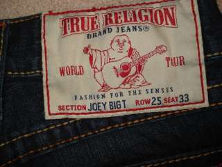 NWT True Religion Jeans Joey Big T Rainbows mudwater 25 x 34 24 26 