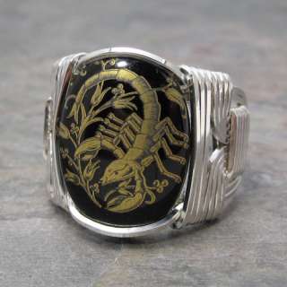 Scorpio Zodiac Astrology Sign Sterling Silver Wire Wrapped Ring ANY 