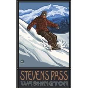 Northwest Art Mall Stevens Pass Washington Snowboarder Edge Artwork by 