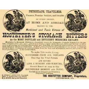 1891 Ad Hostetters Stomach Bitters Pioneers Frontiers   Original 