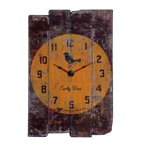 Early Bird Wood Panel Clock