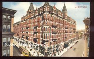 Early View Ryan Hotel St Paul MN Trollies Old Cars A6340  
