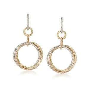    1.70 ct. t.w. Diamond Earrings In Tri Colored Gold Jewelry
