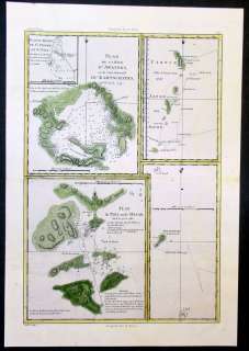 1780 Bonne Cook Antique Maps Russia, Japan, Macao China  
