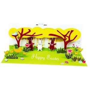  Card   Swinging Bunnies Happy Easter Pop Up
