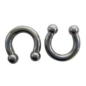   Ball Horseshoe Earrings (8 Gauge)   Fashion Ear Plugs: Toys & Games