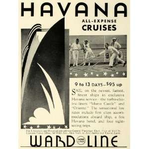  1932 Ad Ward Cruise Line Travel Havana Shuffle Board 