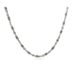 : Barrel Linked Mens Stainless Steel Necklace  Clearance Final Sale 