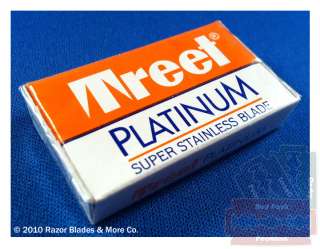 100 Treet Platinum Super Stainless Razor DE Blades  