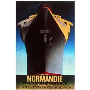 11x 14 Poster. Normandie Transatlantic French Line, Travel Poster 