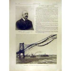  1902 Krupp New York Brooklyn Bridge Fire French Print 