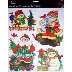  Christmas Window Stickers with Glitter [Kitchen & Home 