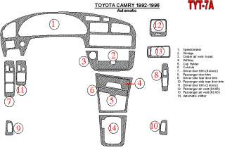 Toyota Camry 92 96 Interior Brushed Aluminum Dashboard Dash Kit Trim 