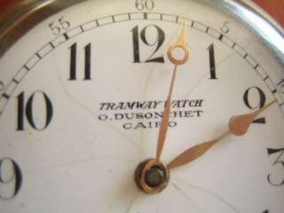 RARE Vintage Swiss TRAMWAY Open Face Pocket Watch 1900s  