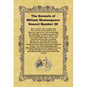   10cm) Art Greetings Card Shakespeare Sonnet Number 28: Home & Kitchen