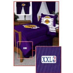 Los Angeles Lakers Locker Room Queen Size Bedskirt  Sports 