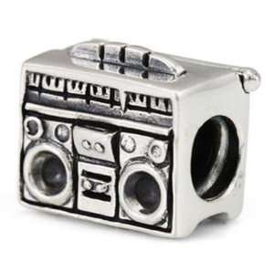  Ohm Sterling Silver Boombox Cassette Player Bead Charm 