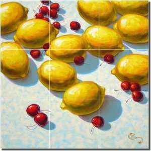 Jaune Citron by Beaman Cole   Artwork On Tile Ceramic Mural 12.75 x 