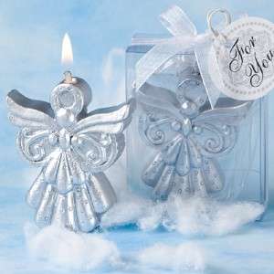 12 Silver Angel Themed Candle Wedding/First Communion/Christening 