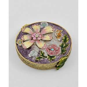    Gorgeous Crystal Jeweled Compact Hand Make Up Mirror: Beauty