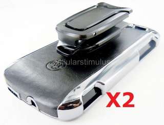 Lot2 OEM BodyGlove MyTouch 4G/HD Chrome/Black Hard Leather Case 