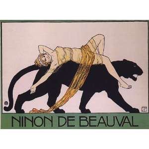  NINON DE BEAUVAL WOMAN BLACK PANTHER CINEMA SMALL VINTAGE 