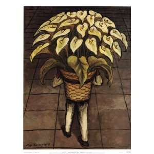 Man Carrying Calla Lillies by Diego Rivera 20x26  Kitchen 