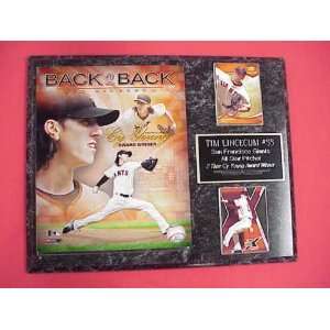  Giants Tim Lincecum 2 Card Collector Plaque Sports 