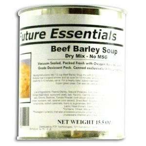 Can of Future Essentials Canned Beef Barley Soup Mix  