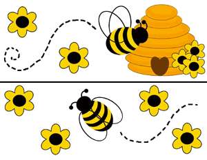 BEE FLOWER HIVE NURSERY BABY WALL BORDER DECALS STICKER  