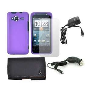  For HTC EVO Shift 4G Bundle Purple Hard Case SP Charger 
