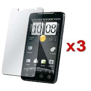  For HTC EVO 4G 3pcs LCD Film Cover Screen Protector 