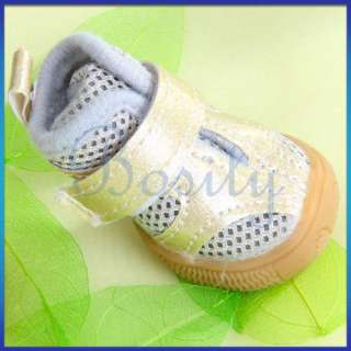 Golden&Grey Pet Dog PU Leather Shoes Sports Mesh Boots  