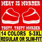 MEAT IS MURDER TASTY T Shirt MENS funny vintage bacon  