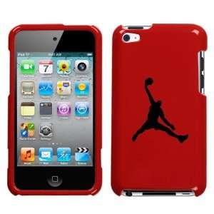 APPLE IPOD TOUCH ITOUCH 4 4TH BLACK AIR JORDAN LOGO ON A RED HARD CASE 