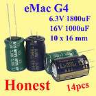 eMac G4 MotherBoard Capacitor Repair Replacement kit.6.3v 1800uf 16v 