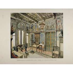 1899 Prints Interior Dining Room Furniture Bembe Mainz   Original 