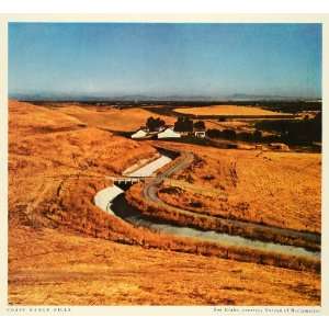  1945 Print Coast Range Hills Ben Glaha Field Bridge 