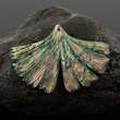 Iridescent Multicolor Paua Abalone Shell Carving GINKGO Leaf Pendant 2 