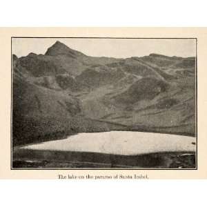  1919 Halftone Print Lake Paramo Santa Isabel Tolima 