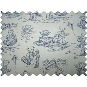  SheetWorld Blue Teddy Toile Fabric   By The Yard Baby