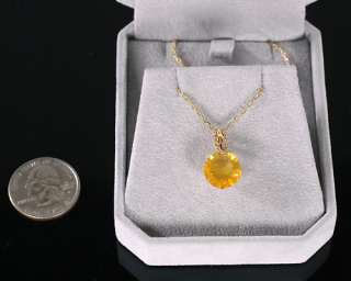 SOLID 18K YELLOW GOLD 4 CT. MEXICAN FIRE OPAL NECKLACE + 14K GOLD 18 