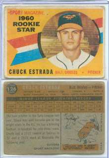 1960 Topps Venezuela Baseball #126 Chuck Estrada Balt.  