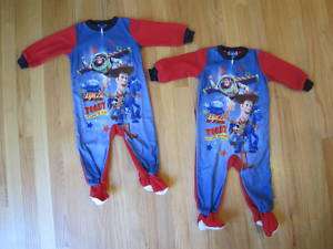 Twin boys Disney TOY STORY footed pajamas PJs NWOT 18m  