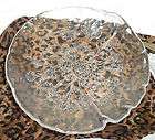 Vintage Clear Glass Round Embossed Flowers Butterfly Tu